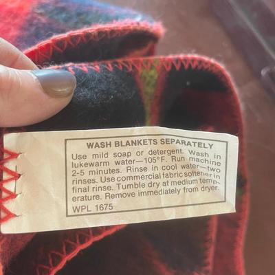 Wool throw blanket