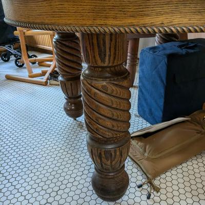 Antique Solid Oak Kitchen Table