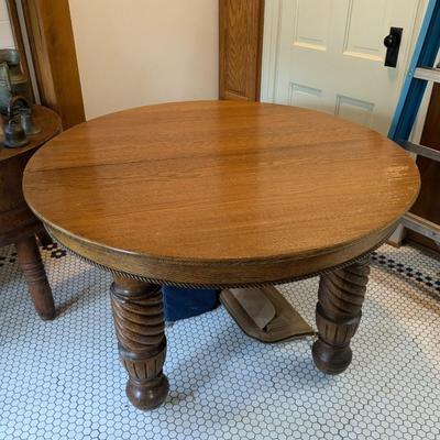 Antique Solid Oak Kitchen Table