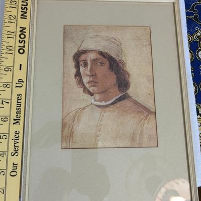 Antique Print, Fra Filippo Lippi (1485) Self Portrait