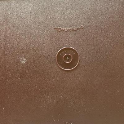 Brown Tupperware first aid kit