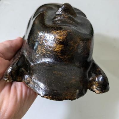 Vintage Painted Wood Carved Meditation Buddha Wall Hanging Mask
