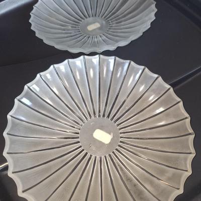 pair Dansk frosted centerpiece plates