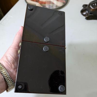 Vintage Chinese Black Lacquer Box Inlaid Mother of Pearl Jewelry Box