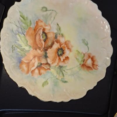 trio handpainted and signed plates