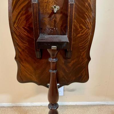 Vintage Kittinger Triangle Side Table, Hand-carved Inlaid - Crystal Ball Tarot