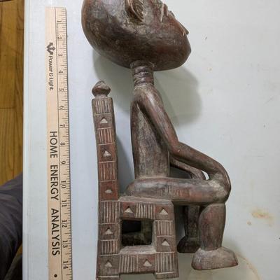 Vintage Hand Carved Wood African Sculpture Boy