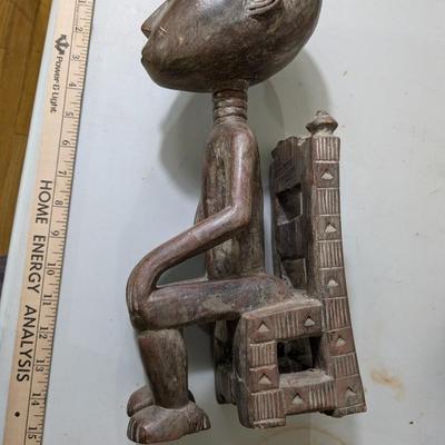 Vintage Hand Carved Wood African Sculpture Boy