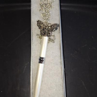 Butterfly pen on chain