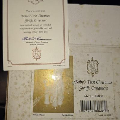 Giraffe Baby 1st Christmas Ornament