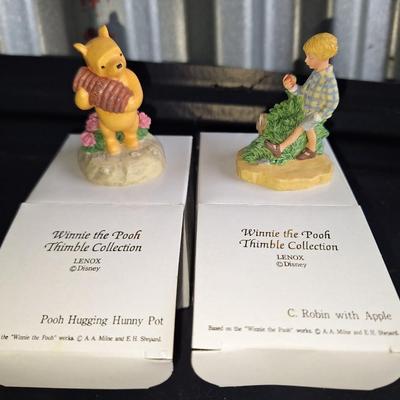 Christopher Robin w/ Apple & Pooh Hugging Honey Pot Thimble
