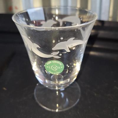 Etched Dolphin Glass