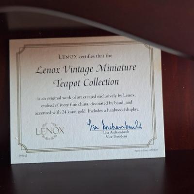 NIB Lenox Miniture Tea Pot Collection w/ rack