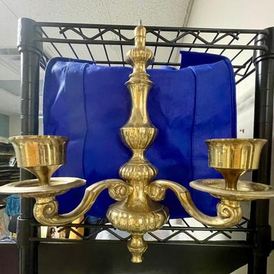 Brass Wall Mount Hurricane-Style Candle Lamps