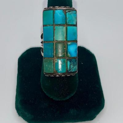 Native American Pawn Silver and Turquoise Ring
