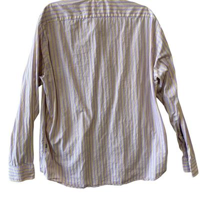 Sale Photo Thumbnail #553: Hugo Boss long sleeve shirt. Lavender and tan striped.