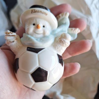 Soccerball Snowman Ornament