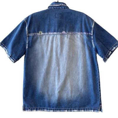 Phatfarm blue denim short sleeve shirt. L