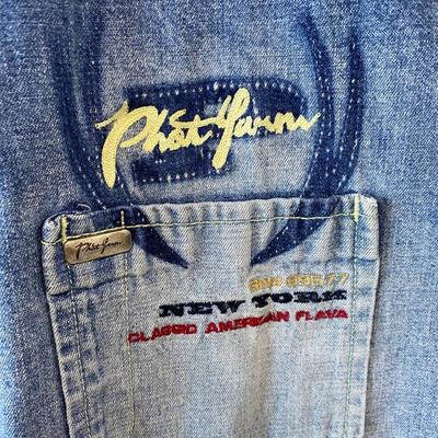 Phatfarm blue denim short sleeve shirt. L