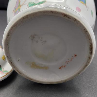 11" Porcelain Butterfly Ginger Jar Urn