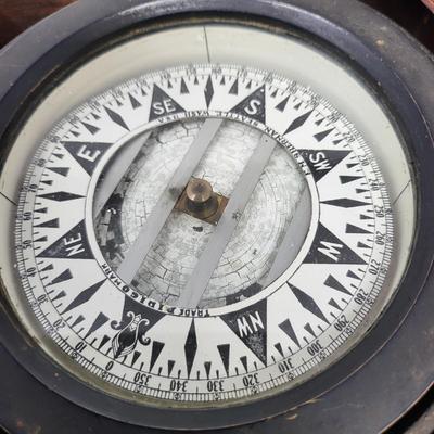 Vintage Dirigo Ship Compass In Wood Box