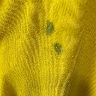 Rudy wear gold T-shirt