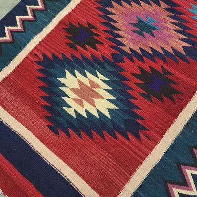 Vintage Southwest Kilim Woven Rug Runner 10' x 3'