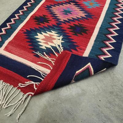 Vintage Southwest Kilim Woven Rug Runner 10' x 3'