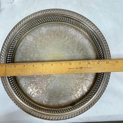 3 pc lot Antique Silver-plate Serving trays