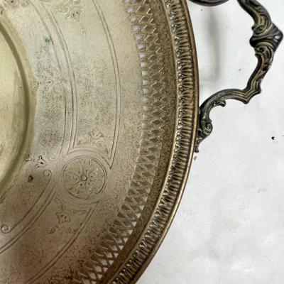 3 pc lot Antique Silver-plate Serving trays