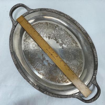 3 pc lot Antique Silver-plate Serving trays