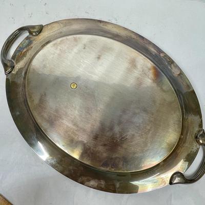 3 pc lot Antique Silver-plate Serving trays