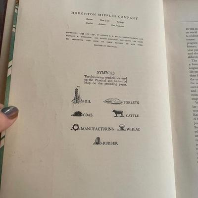 Old World History book and arithmetic