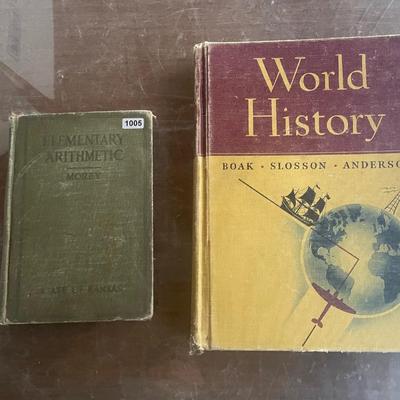 Old World History book and arithmetic