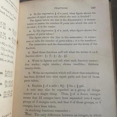 Old World History book and arithmetic