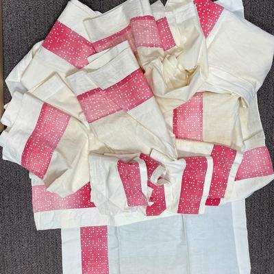 Vintage Linen Curtain Lot - 10+ pcs