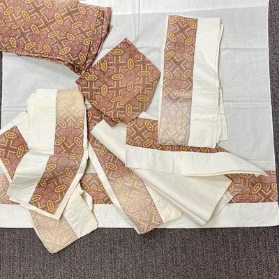 Vintage Linen Curtain Lot - 10+ pcs