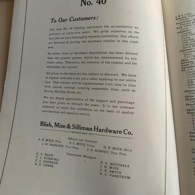 #40 Blish,Mize & Sillman catalog