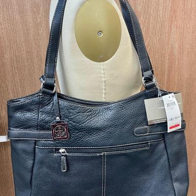 GIANI BERNINI Genuine Leather Vintage Black Shoulder Bag Purse