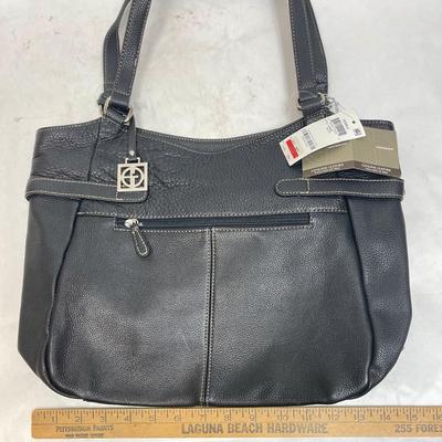 GIANI BERNINI Genuine Leather Vintage Black Shoulder Bag Purse