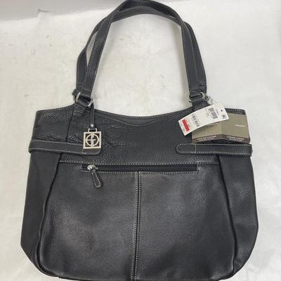 GIANI BERNINI Genuine Leather Vintage Black Shoulder Bag Purse