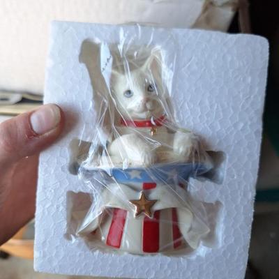 Patriotic Cat Figurine