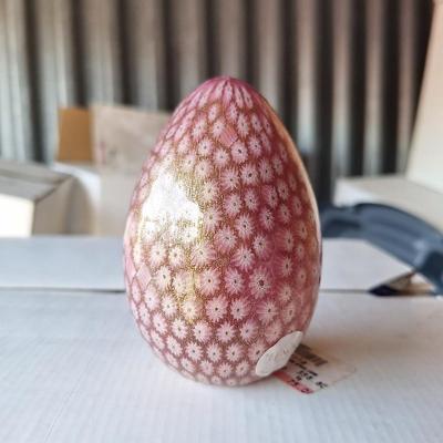Lenox Murano Art Glass Egg Mist Of Flowers