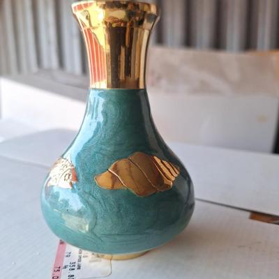Blue/Gold Seashore Vase