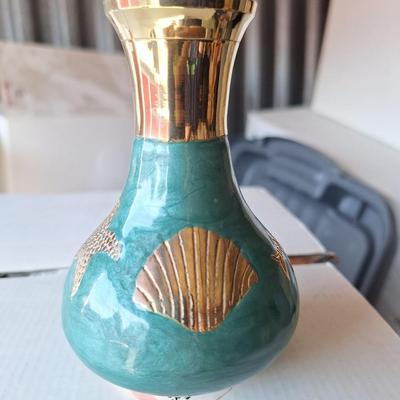 Blue/Gold Seashore Vase