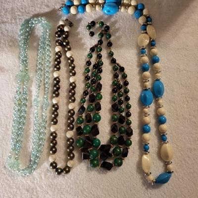 4 BEADED NECKLACES