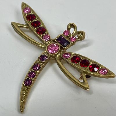 1928 Gold Tone Dragon Fly Pin Costume Pin