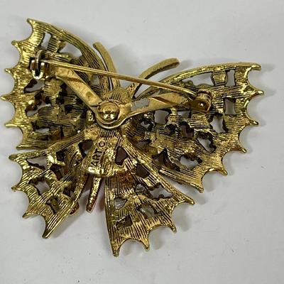 ARI Multi Colored rhinestone Butterfly Pin Brooch