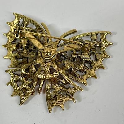 ARI Multi Colored rhinestone Butterfly Pin Brooch