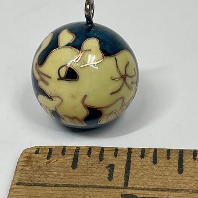 Cloisonne Enamel Elephant Harmony Chime Ball Pendant Round